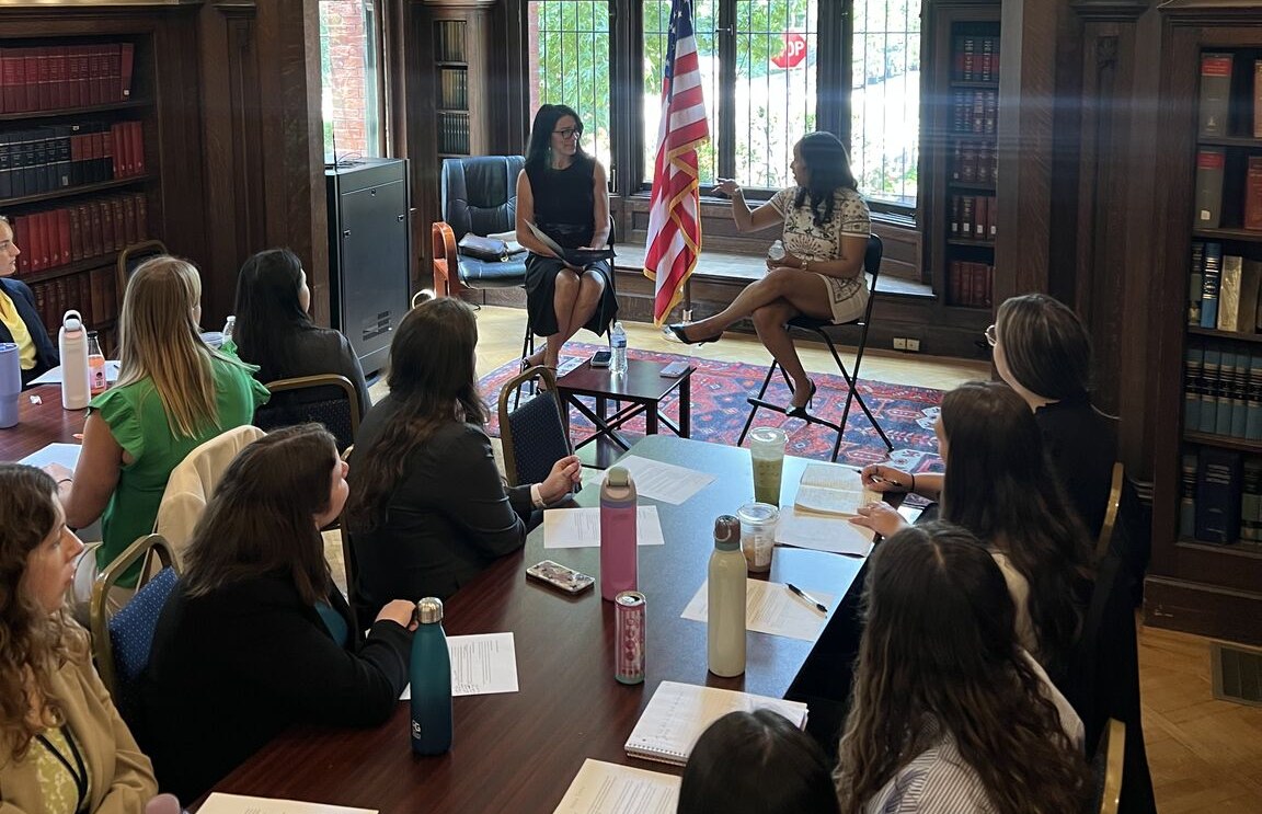 Candice Bryant speaking with National Security Interns at The Institute of World Politics